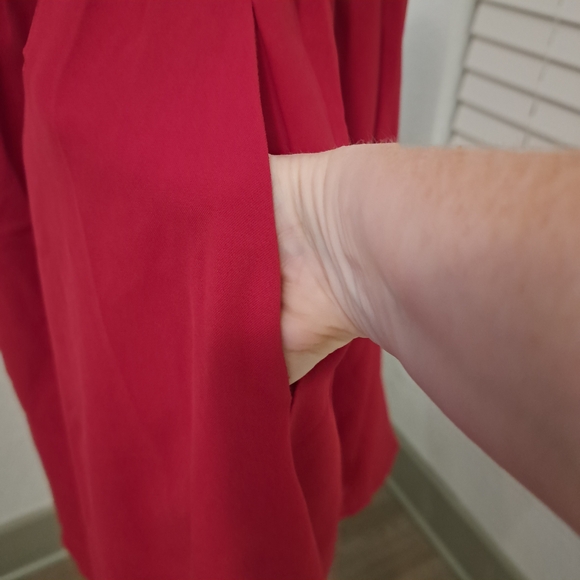 NWT Chic Red Bow-Tie Midi Dress - Picture 7 of 8